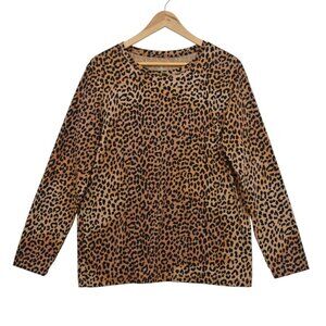 Lands' End Leopard Print‎ 🐆 Long Sleeve Tee M ✨NWOT✨